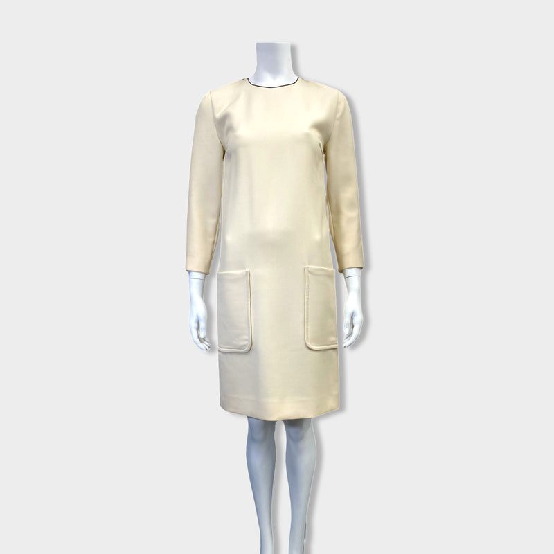 pre-owned MULBERRY beige wool dress
