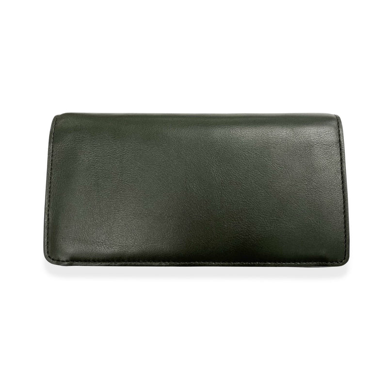 second-hand MULBERRY dark green leather wallet