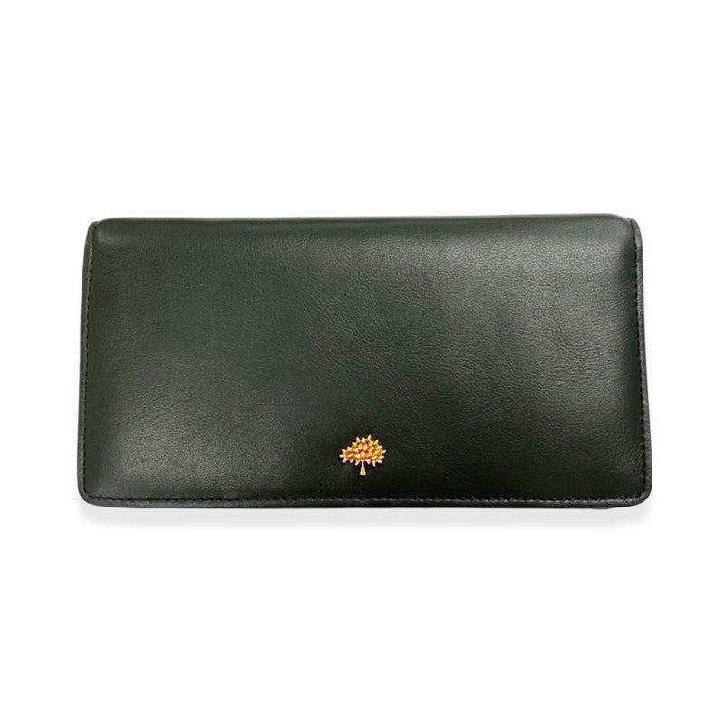 pre-owned MULBERRY dark green leather wallet