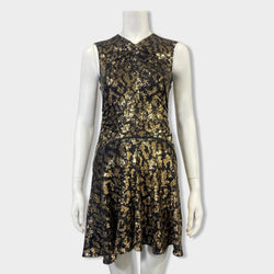 pre-owned Nº21 gold and black sequin mini dress | Size IT42