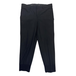 pre-order NEIL BARRETT black and ecru side stripe woolen trousers