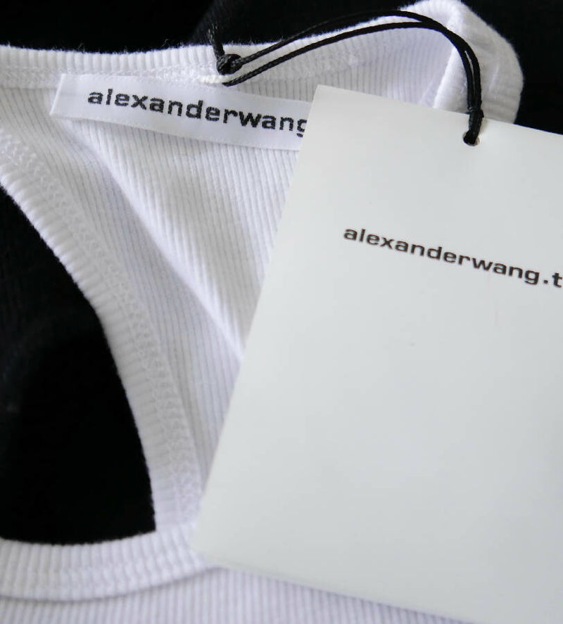 Alexander Wang T women's black and white Bi-Layer Bodycon mini dress