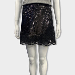 pre-owned PHILOSOPHY black sequin and lace minin skirt | Size IT40