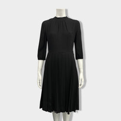 pre-owned PRADA black pleated viscose dress | Size IT42