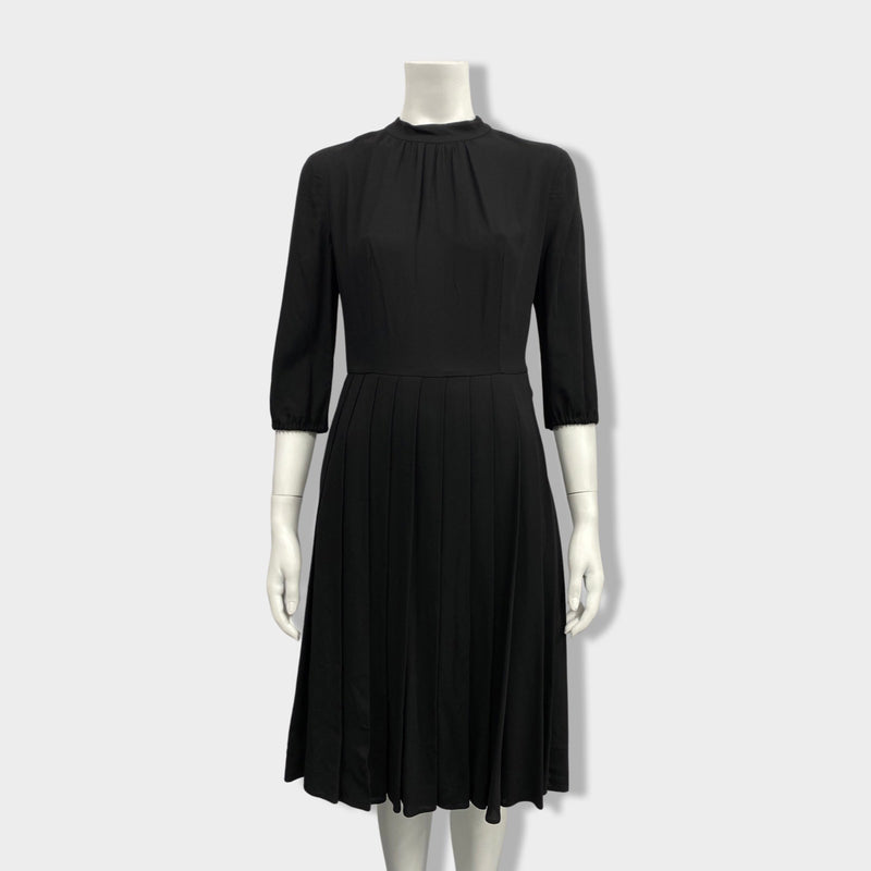 pre-owned PRADA black pleated viscose dress | Size IT42