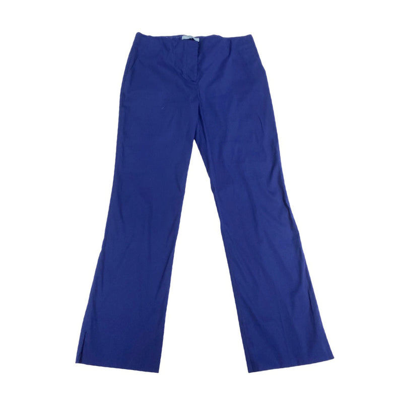 pre-owned PRADA navy cotton low-waisted trousers | Size IT42