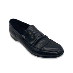 pre-loved PRADA black patent leather loafers