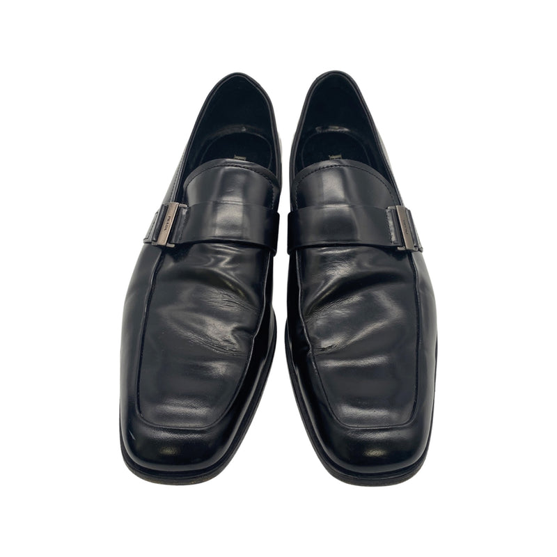 second-hand PRADA black leather loafers
