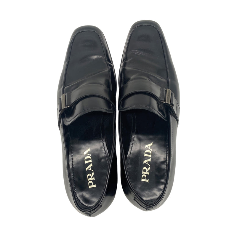 PRADA black leather loafers
