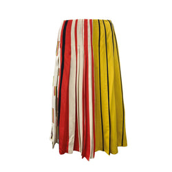 pre-owned PRADA striped multicolour viscose skirt