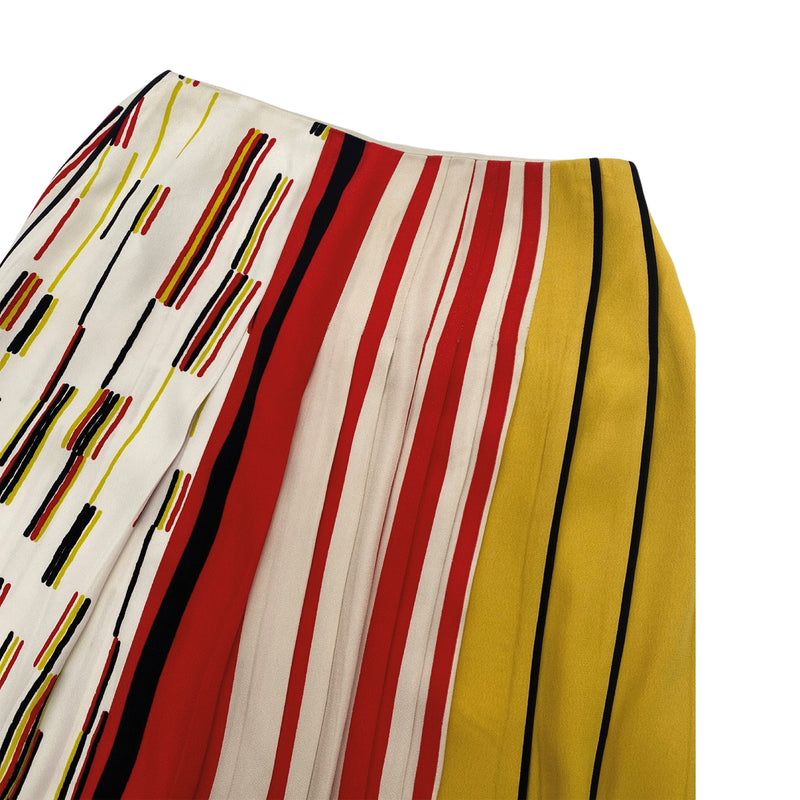 pre-loved PRADA striped multicolour viscose skirt