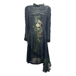 pre-loved PREEN BY THORNTON BREGAZZI black and green silk dress 