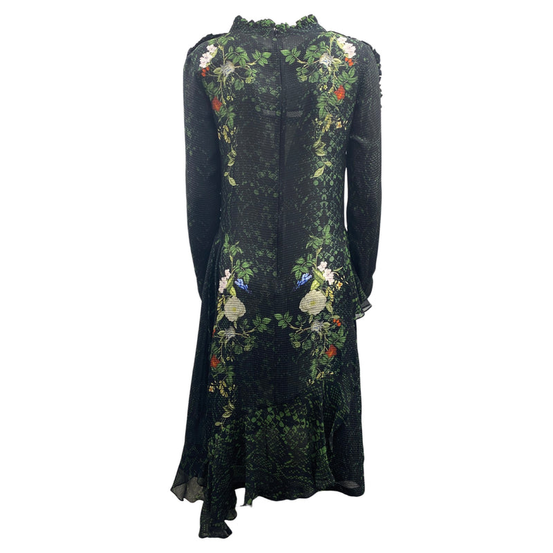 PREEN BY THORNTON BREGAZZI black and green silk dress