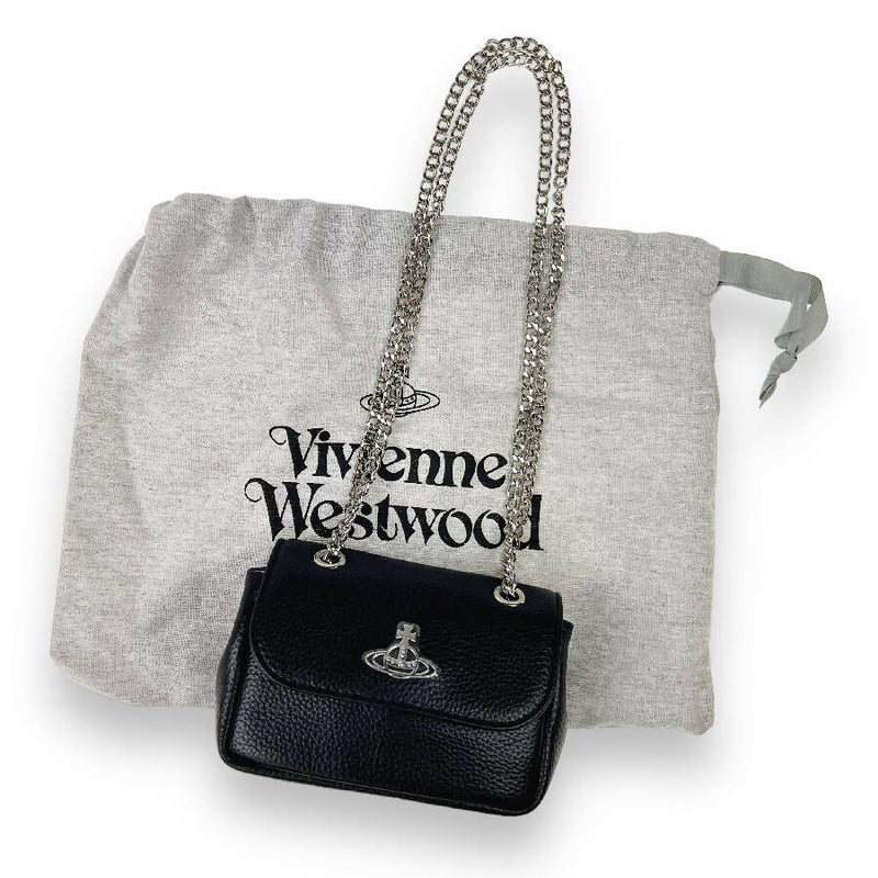 Vivienne Westwood black Re-Vegan grained small crossbody bag