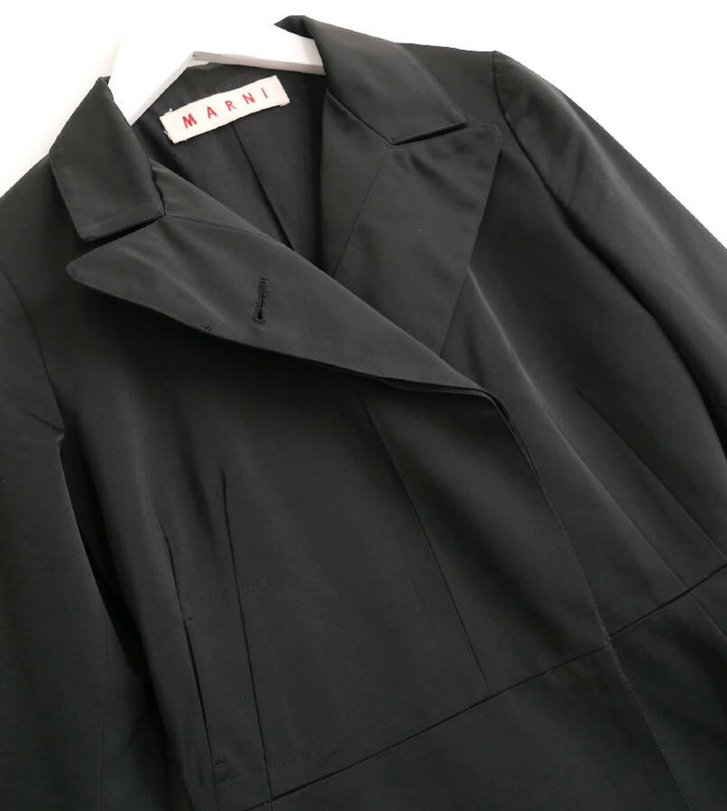 Marni women’s black satin lightweight coat