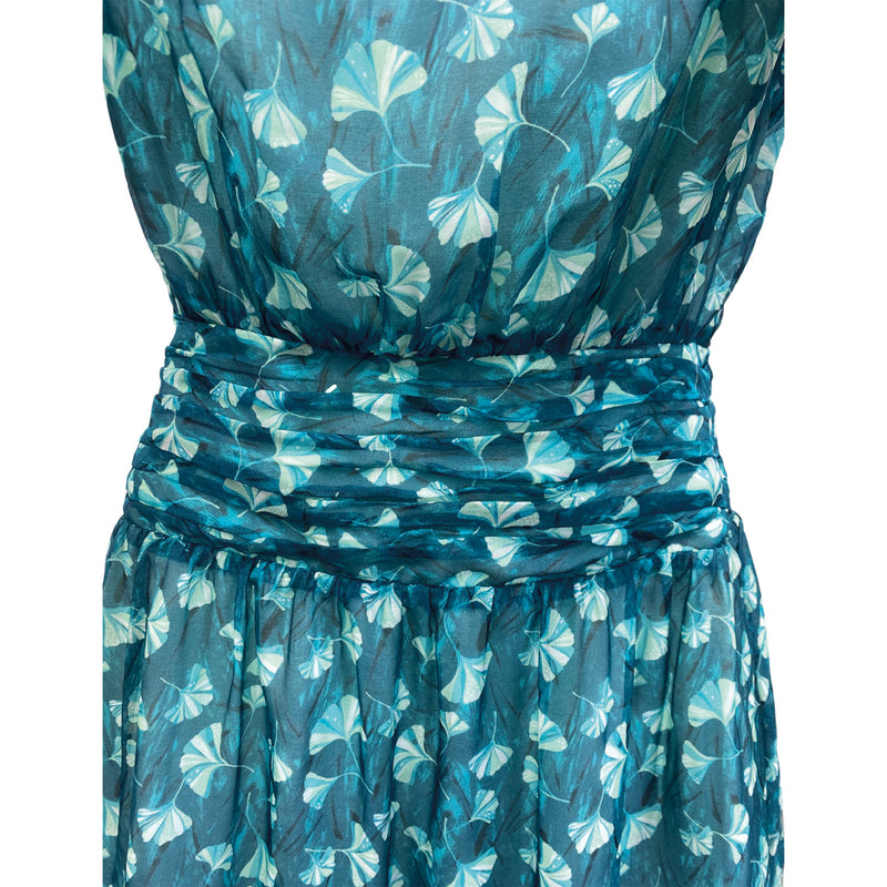 RACHEL ZOE turquoise floral viscose dress