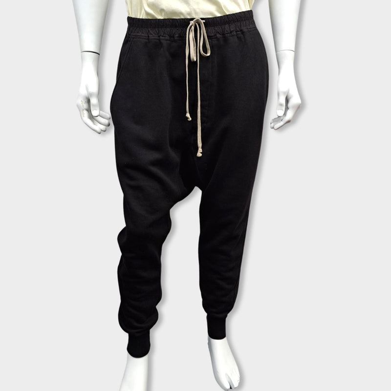 pre-owned RICK OWENS black cotton joggers