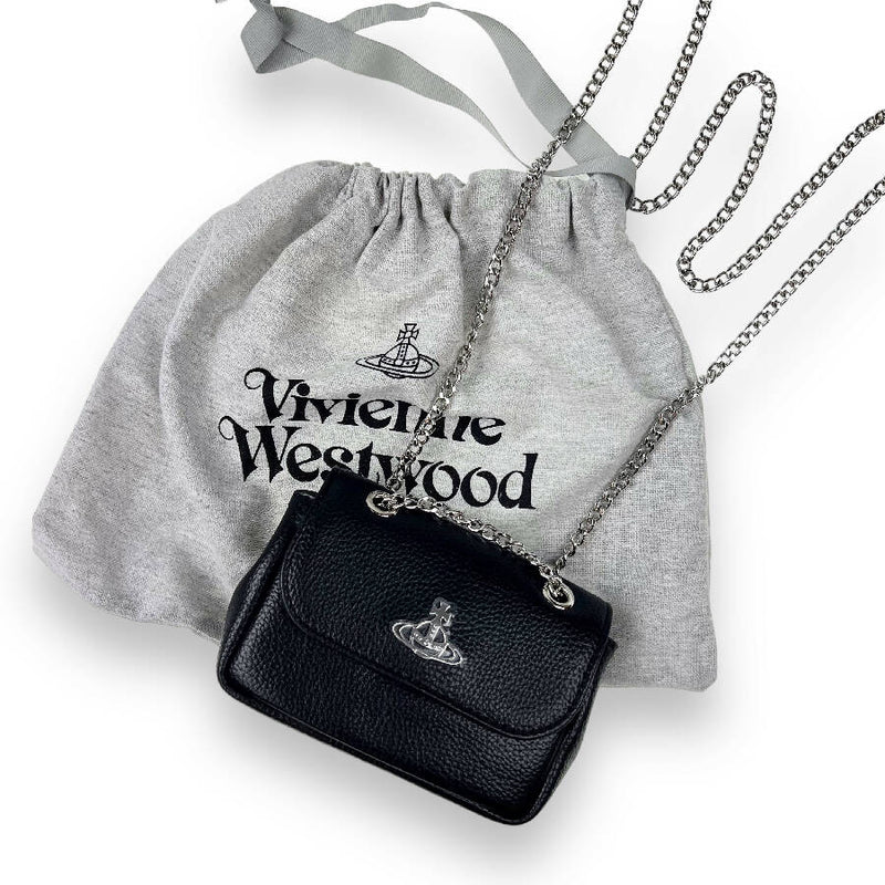 Vivienne Westwood black Re-Vegan grained small crossbody bag