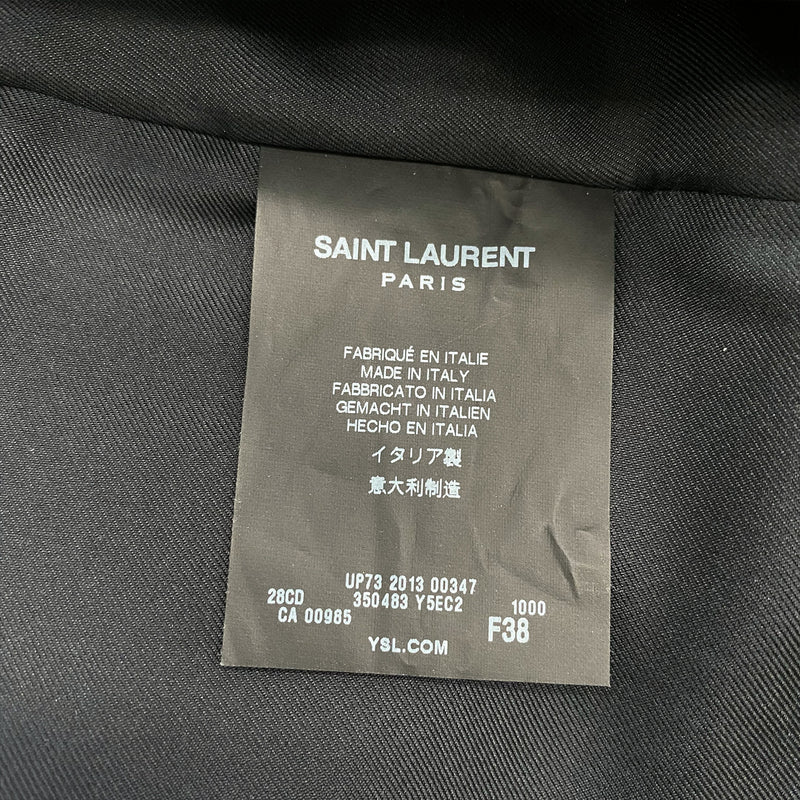 SAINT LAURENT black leather mini skirt