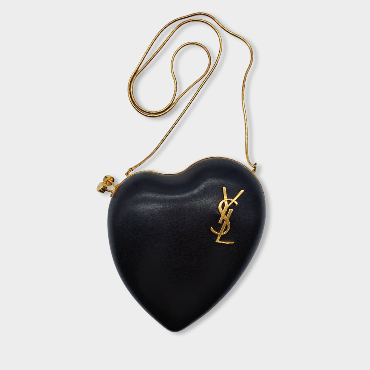 SAINT LAURENT black leather heart bag – Loop Generation