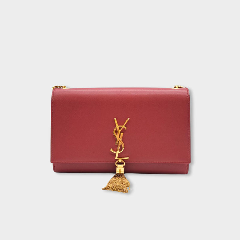 pre-owned SAINT LAURENT dark red leather bag