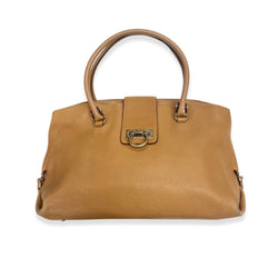 pre-owned SALVATORE FERRAGAMO light brown leather handbag