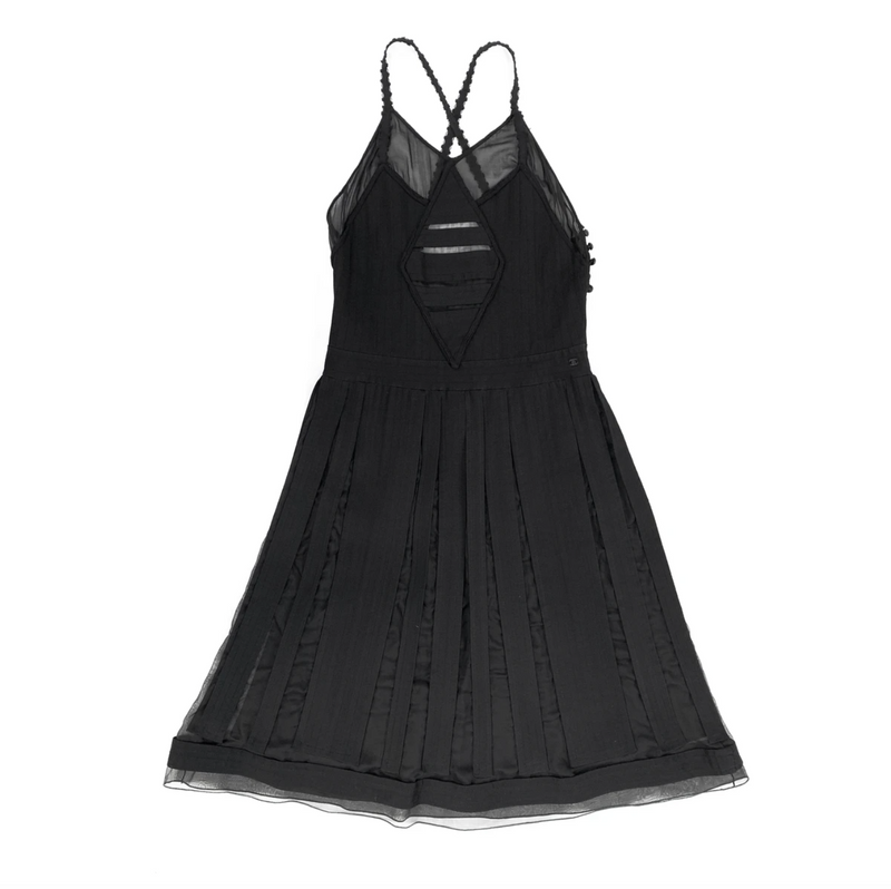 CHANEL black silk dress