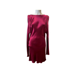 pre-owned AMANDA WAKELEY cherry silk mid-length dress | Size UK12