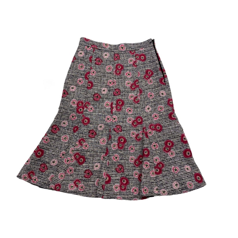second-hand GIAMBATTISTA VALLI floral embroidered mid-length skirt | Size IT40