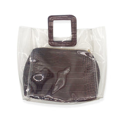 pre-owned STAUD brown PVC vegan leather handbag