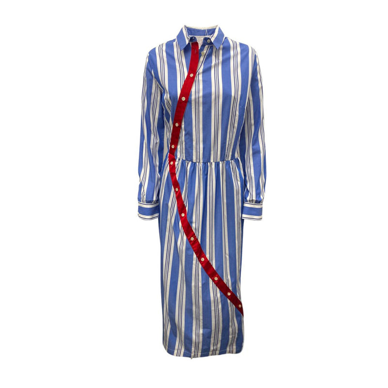 pre-owned STELLA JEAN blue and white striped cotton dress | Size IT42