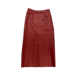 STOULS burgundy vegan leather skirt