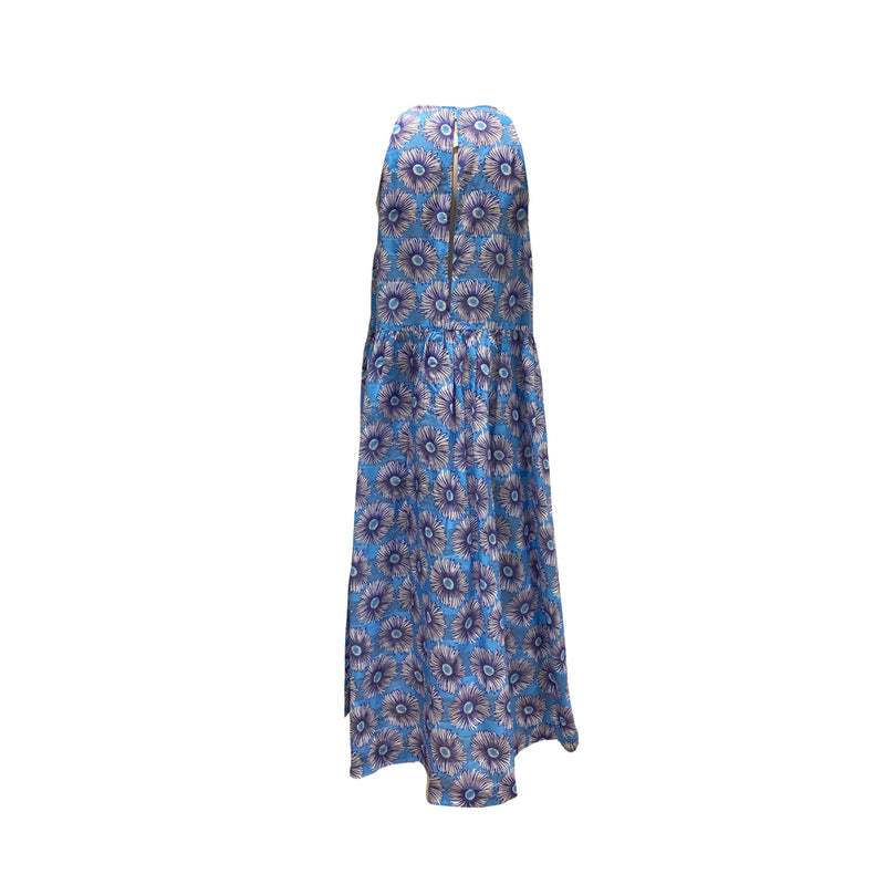 second-hand Suno blue floral print cotton dress | Size US6
