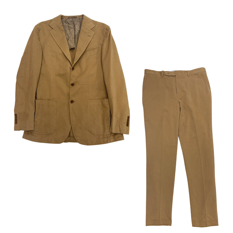 PRE-LOVED THE ARMOURY light brown cotton set of jacket and trousers