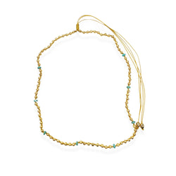 TOHUM gold and turquoise necklace