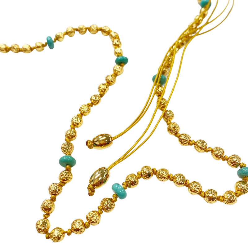 pre-owned TOHUM gold and turquoise necklace