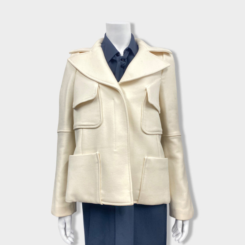 pre-owned TOM FORD ecru woolen jacket | Size IT42