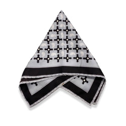 pre-owned TOM FORD black and baby blue silk pocket square