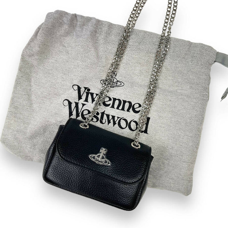 Vivienne Westwood black Re-Vegan grained small crossbody bag