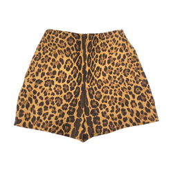 pre-owned VALENTINO brown and beige animal print viscose shorts | Size IT38