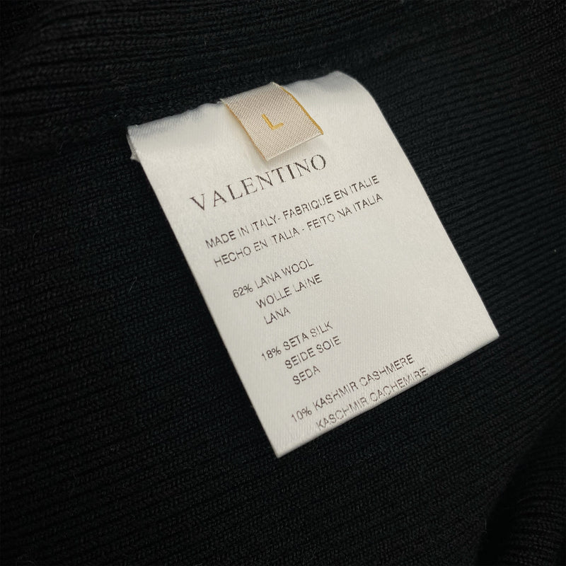 VALENTINO black woolen and silk top