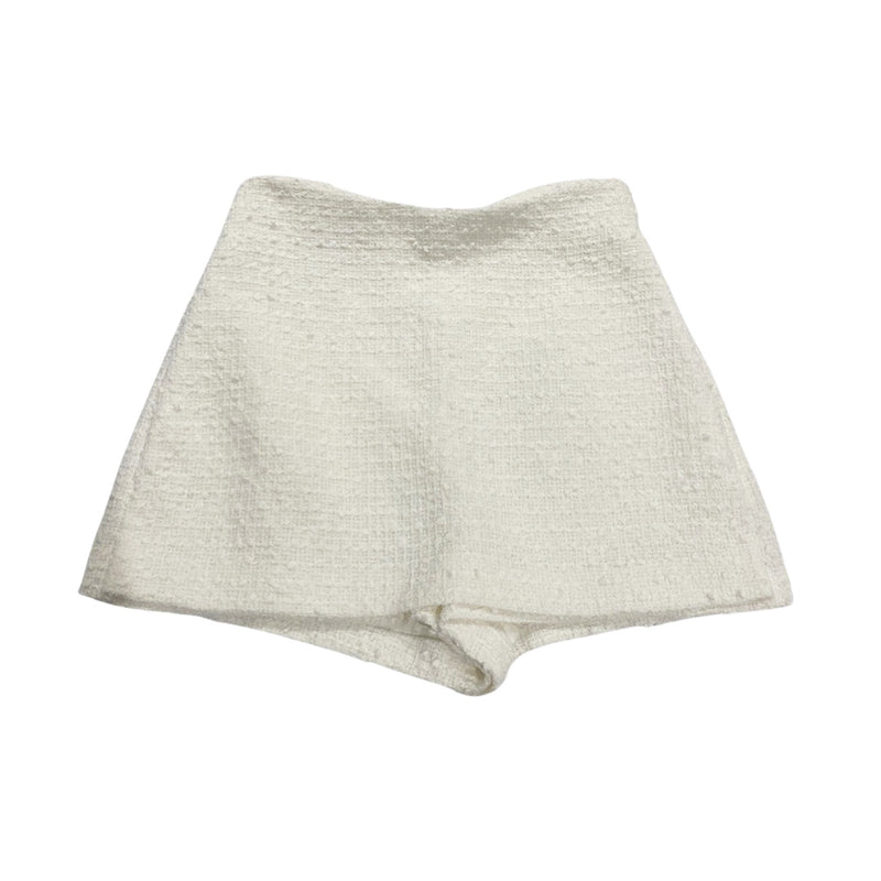 pre-owned VALENTINO white tweed cotton shorts | Size IT38