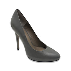 pre-loved VERSACE grey leather heels