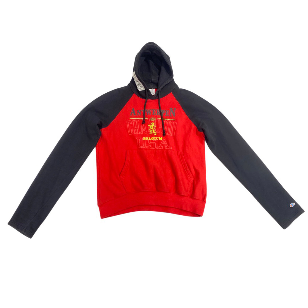 VETEMENTS X CHAMPION Antwerpen black and red cotton hoodie – Loop Generation