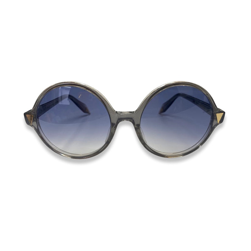 pre-owned VICTORIA BECKHAM blue and grey round sunglasses