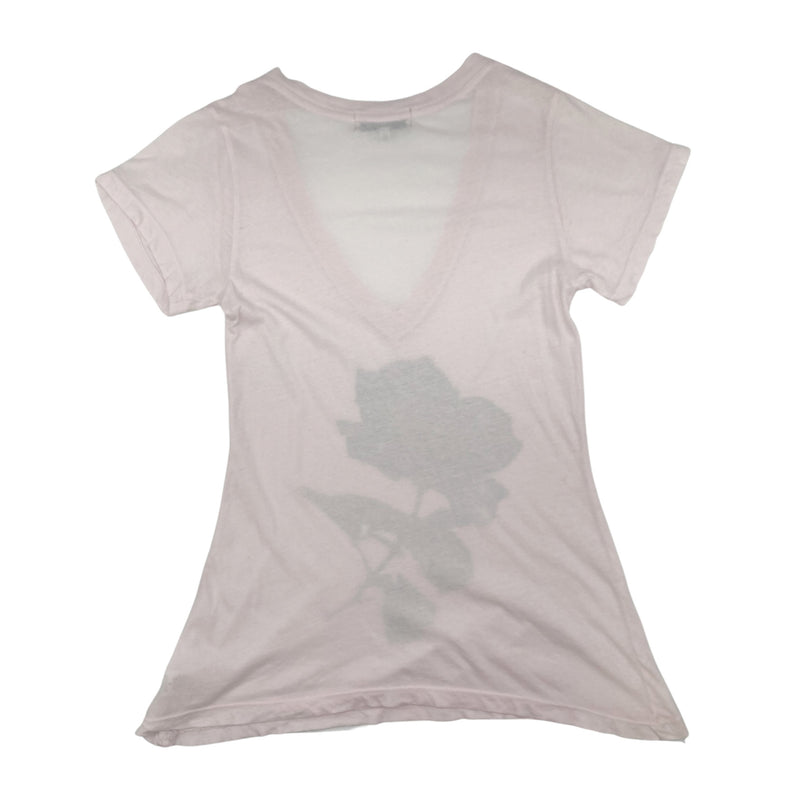 second-hand WILDFOX baby pink floral cotton T-shirt