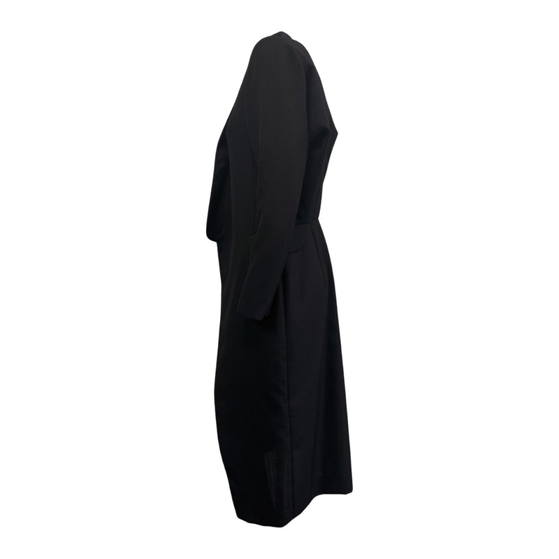 pre-loved YVES SAINT LAURENT black woolen silk frock jacket