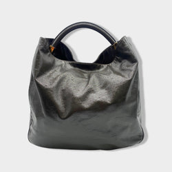 pre-owned YVES SAINT LAURENT grey patent leather handbag