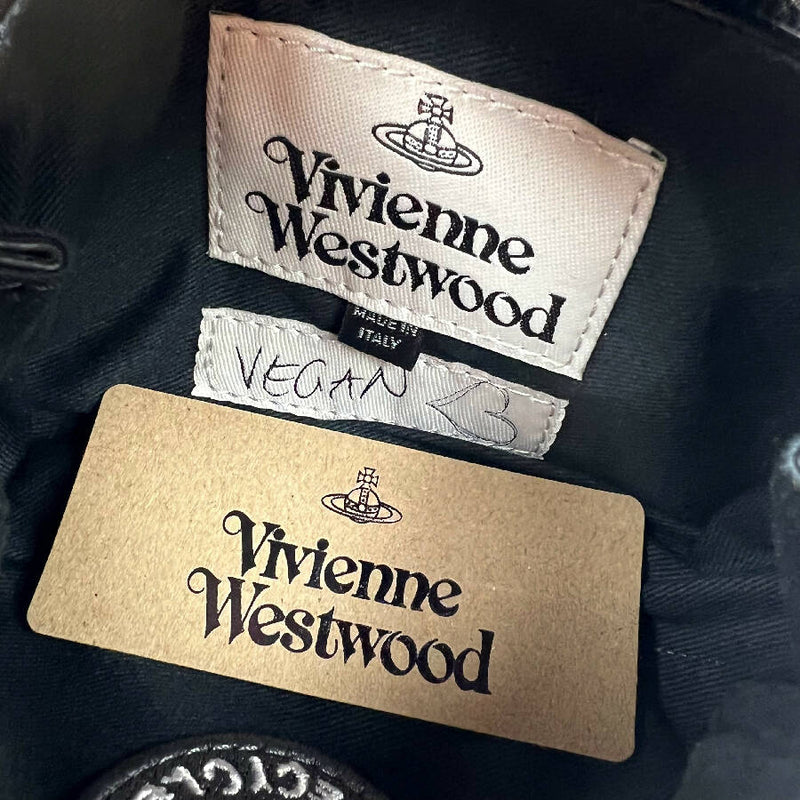 Vivienne Westwood black Re-Vegan grained small crossbody bag