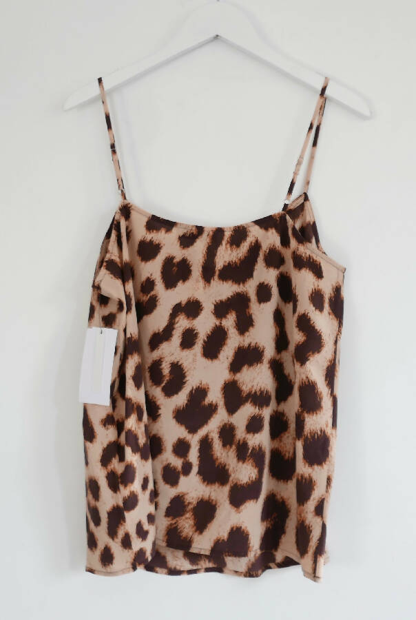Equipment women’s brown leopard print silk Layla camisole top